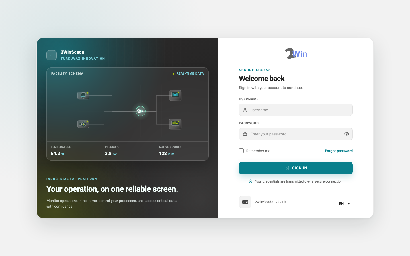 Login screen