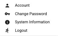 User menu