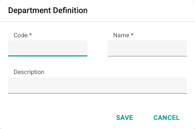 Department Definitions screenshot