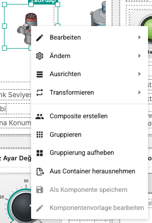 Bildschirm Kontextmenü