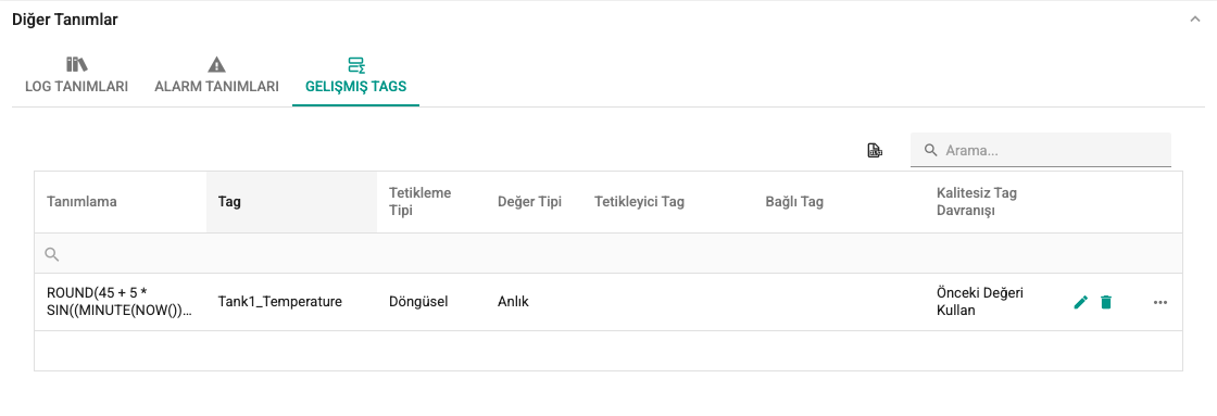 Gelişmiş Tag Tanımı ekran görüntüsü