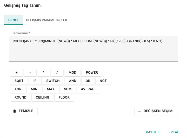 Gelişmiş Tag Tanımı ekran görüntüsü