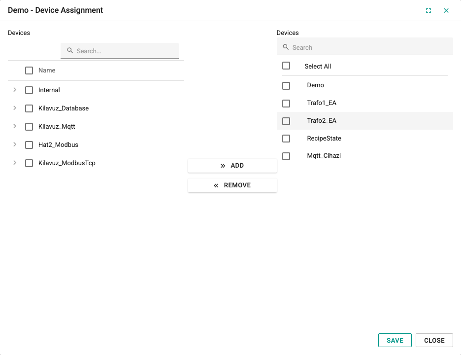 Adding devices to a task center screen