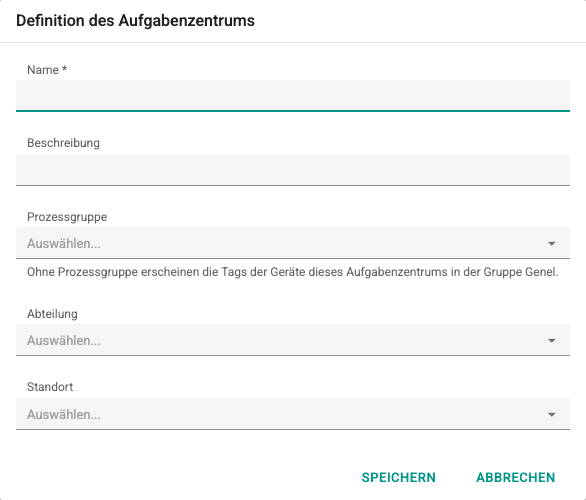 Bildschirm Neues Aufgabenzentrum hinzufügen
