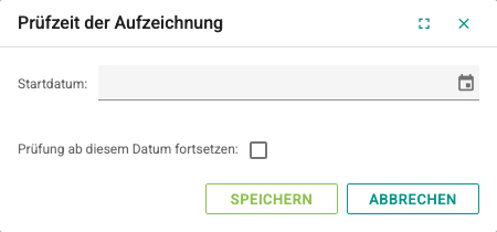 Bildschirm Fenster Prüfzeit der Aufzeichnung