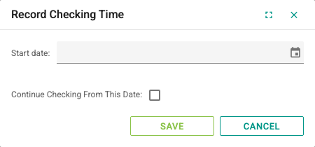 Record checking time window screen