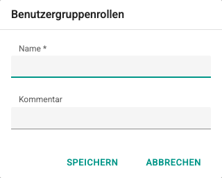 Bildschirm Benutzergruppendefinitionen
