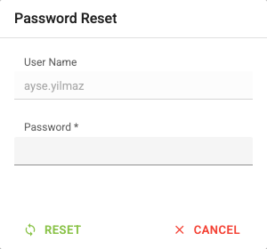 Changing a User's Password screenshot