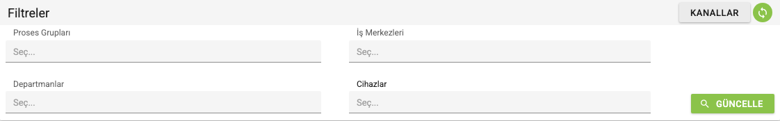 Proses grubu filtresi ekran görüntüsü