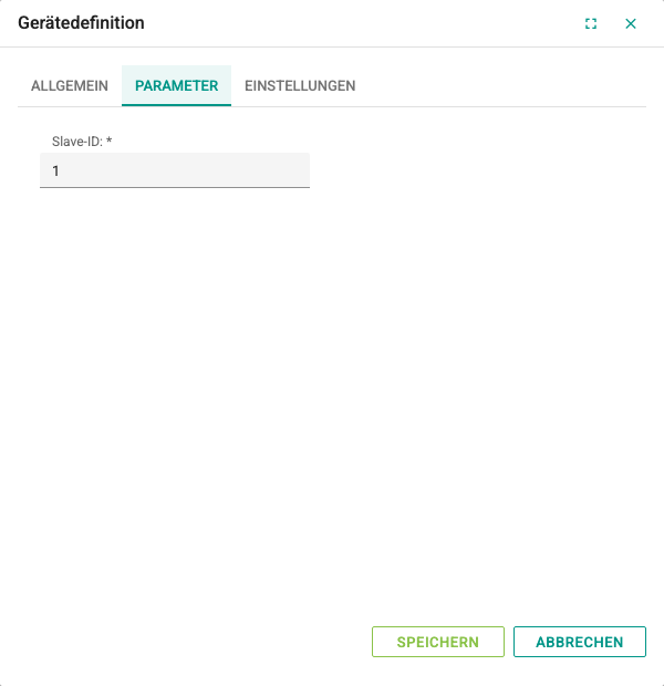 Registerkarte Parameter des Gerätefensters