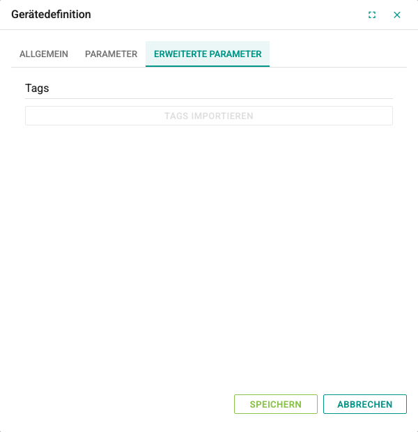 Registerkarte Erweiterte Parameter des MQTT-Geräts