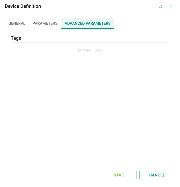 Advanced Parameters tab of an MQTT device