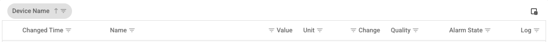 Tags table opened from a tag group