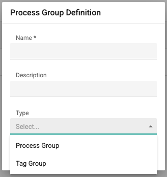 Adding a new process group screen