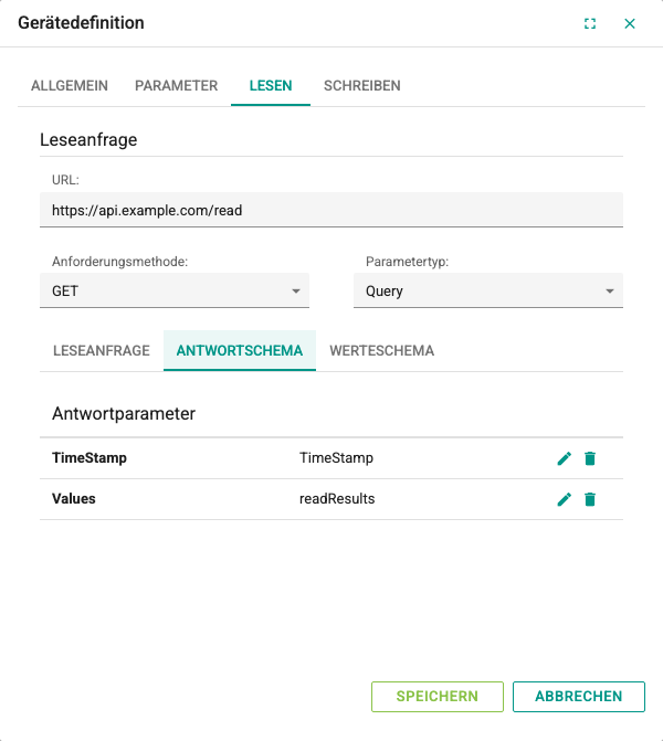 Registerkarte Antwortschema