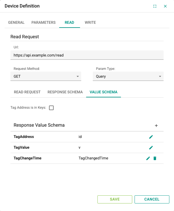Value Schema tab