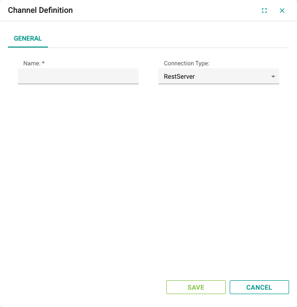 Channel definition, General tab