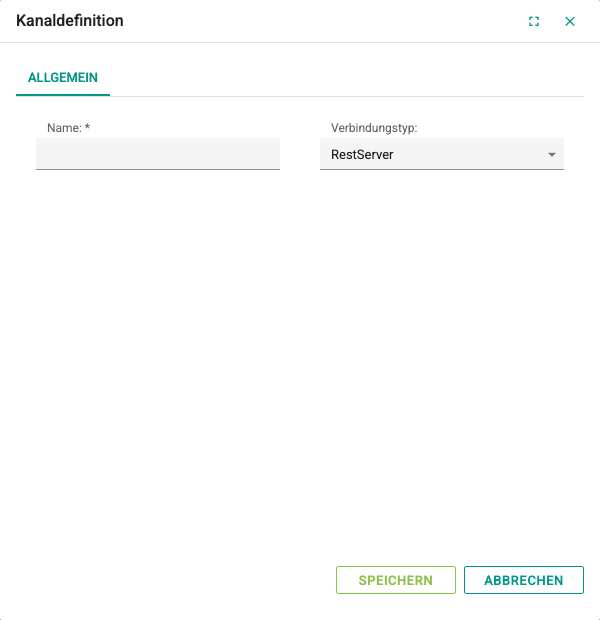 Kanaldefinition, Registerkarte Allgemein