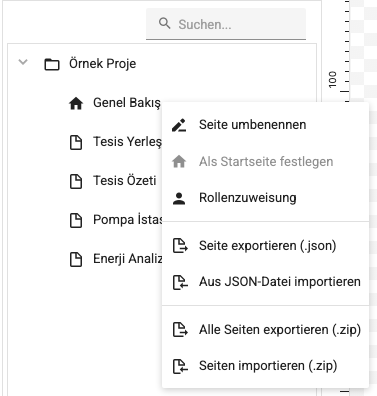 Bildschirm Kontextmenü