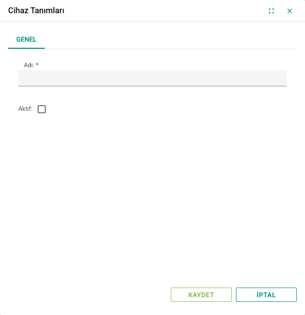Cihaz Tanımı ekran görüntüsü