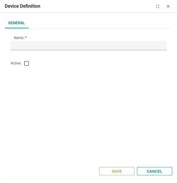 Device Definition screen