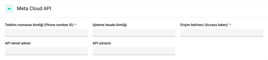 Sağlayıcı alanları ekran görüntüsü
